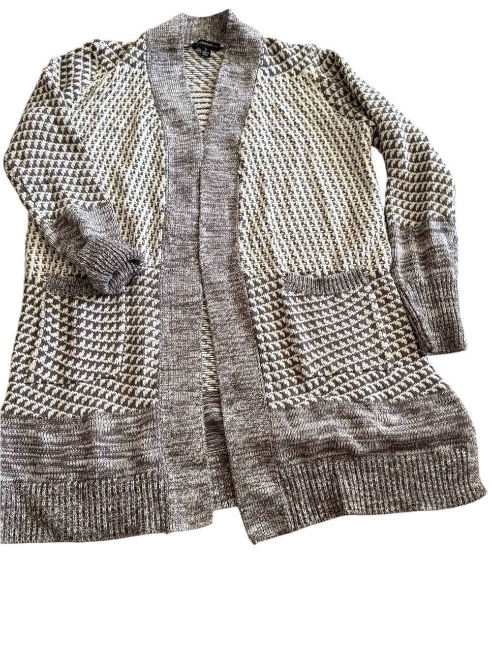 Isaac Mizrahi Live Brown S Chunky Knit Long Cardigan Lagenlook Art Teacher - Picture 2 of 7